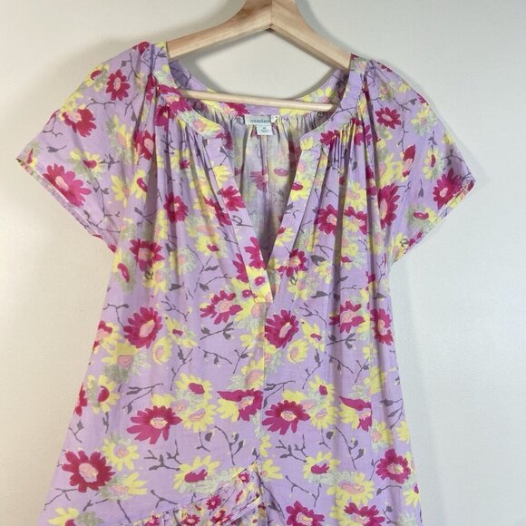 Sundance Pretty Petals Tiered Ruffle Purple Floral Maxi Dress Cotton Size Medium - Picture 6 of 10